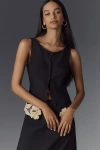 Rixo London Lucca Linen Blend Cutwork Floral Sleeveless Top