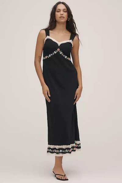 Rixo London Lucie Bias-cut Midi Slip Dress In Black