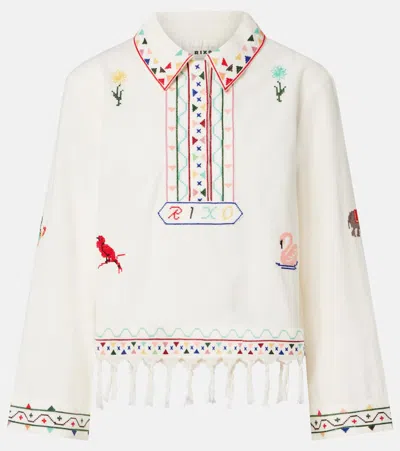 Rixo London Ludmilla Embroidered Cotton Top In White