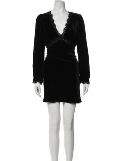 Pre-owned Rixo London Macie Mini Dress In Black