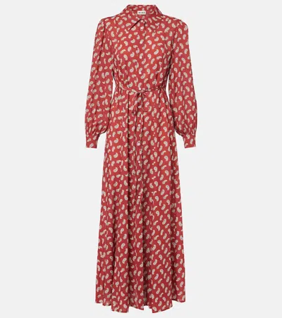 Rixo London Bedrucktes Hemdblusenkleid Maddison In Rot