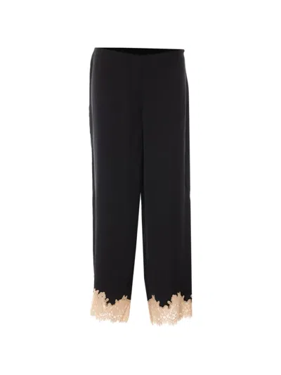 Rixo London Marcela Lace-trim Trousers In Black