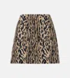 Rixo London Mariah Leopard-print Miniskirt In Brown
