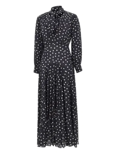 RIXO LONDON MARIGOLD POLKA DOT PATTERN MIDI DRESS