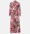 Rixo London Marigold Midi Dress In Pink