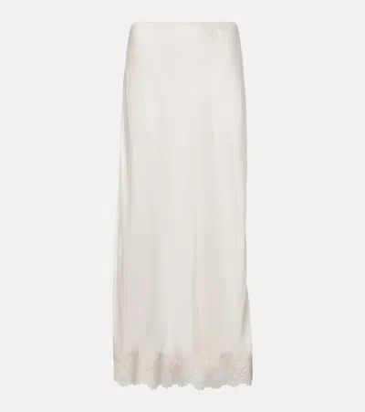 Rixo London Matilde Lace-trimmed Satin Slip Skirt In White