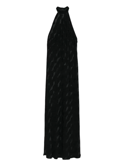 Rixo London Maura Halterneck Dress In Black