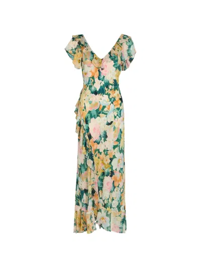 Rixo London Rixo Meadow Floral-print Silk Midi Dress In Green