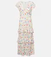 Rixo London Meena Polka-dot Tiered Maxi Dress In Multi