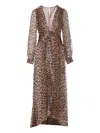 Rixo London Silk Emory Maxi Dress In Braun