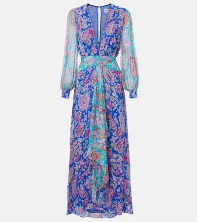 Rixo London Womens Cara Floral Mix Blue Meera Floral-print Woven Maxi Dress In Multi