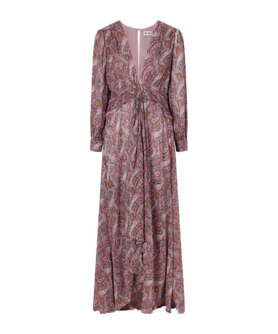 Rixo London Meera Gathered Paisley-print Chiffon Maxi Dress In Brown