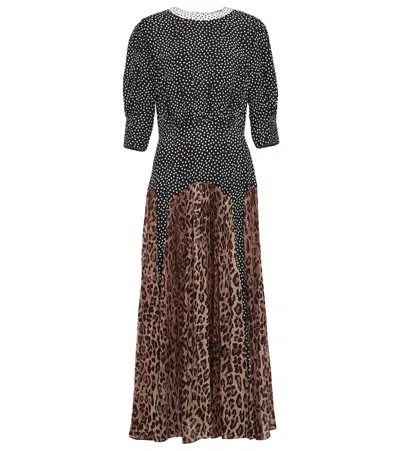 Rixo London Meg Printed Midi Dress In Leopard