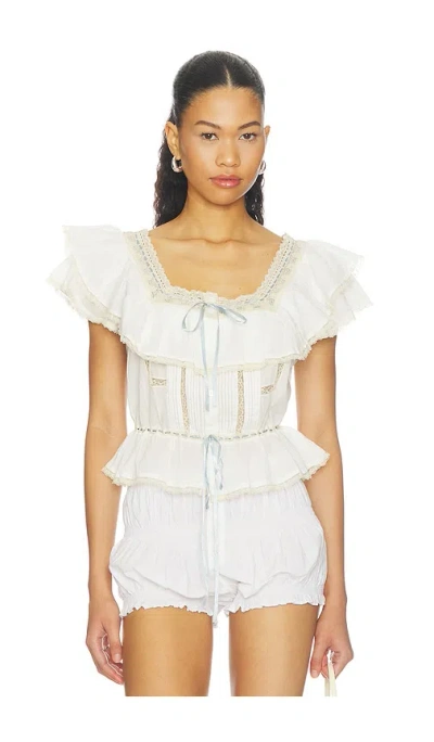 Rixo London Melisa Top In White