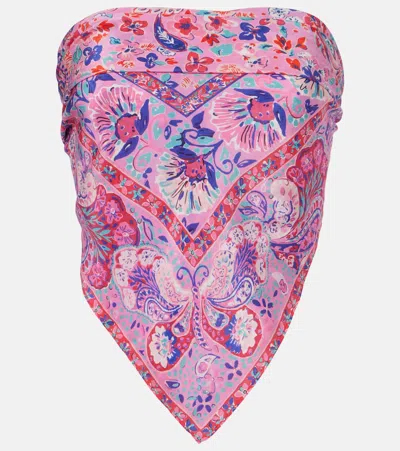 Rixo London Menno Printed Silk Top In Multi