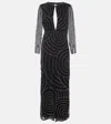 Rixo London Embroidered Merrie Midi Dress In Black