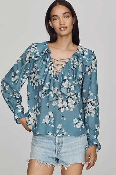 Rixo London Milia Top In Blue