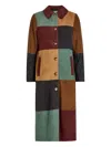 Rixo London Rixo Milly Patchwork Suede Coat In Red