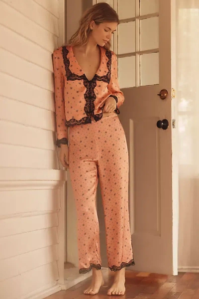 Rixo London Mireille Lace-trim Pajama Pants In Neutral