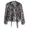 Rixo London Moss Jacquard Chiffon Blouse In Multicolor Silk In Multi