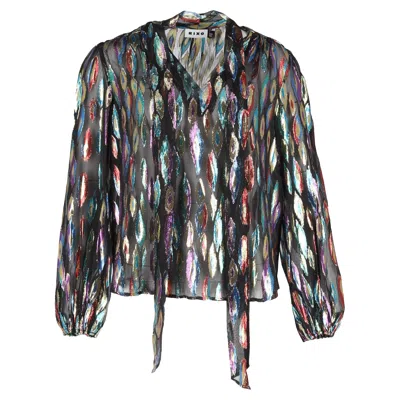 Rixo London Moss Jacquard Chiffon Blouse In Multicolor Silk