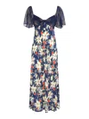 Rixo London Paltrow Glittered Chiffon And Floral-print Silk-crepe Maxi Dress In Multicolor
