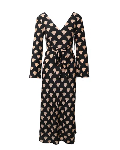 Rixo London Nora Shell Print Maxi Dress In Multicolor Silk