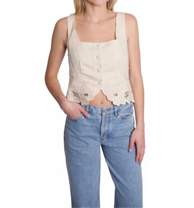 Rixo London Oakley Floral Cutwork Top In Cream In White