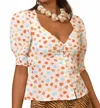 Rixo London Palma Top In Tulip In Multi