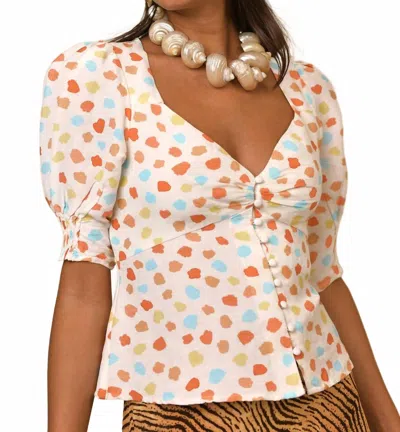 Rixo London Palma Top In Tulip In Multi