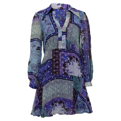 Rixo London Patchwork Mini Dress In Multicolor Viscose