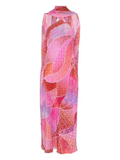 Rixo London Midikleid Im Patchwork-look In Pink