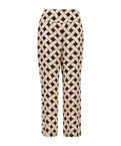 Rixo London Patterned Casual Pants In Brown
