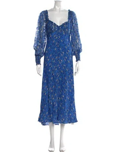 Pre-owned Rixo London Patterned Long Dress
