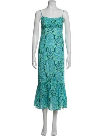Pre-owned Rixo London Patterned Midi Length Dress In Multi