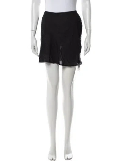Pre-owned Rixo London Patterned Mini Skirt In Black