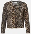 Rixo London Peony Leopard-print Wool Cardigan In Brown