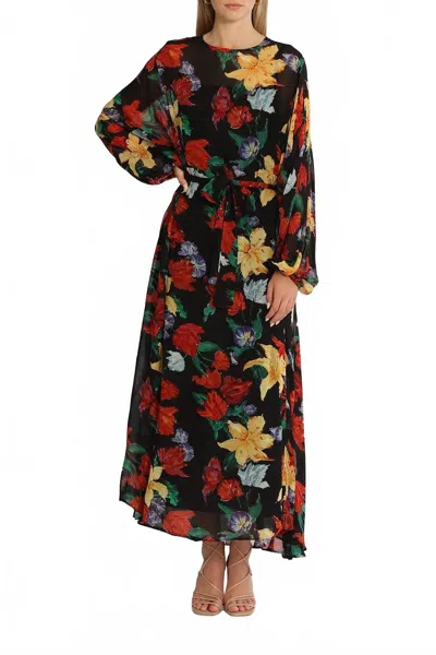 Rixo London Pia Belted Tent Dress In Lily Garden In Multi