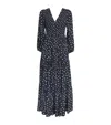 Rixo London Polka-dot Brooke Midi Dress In Navy
