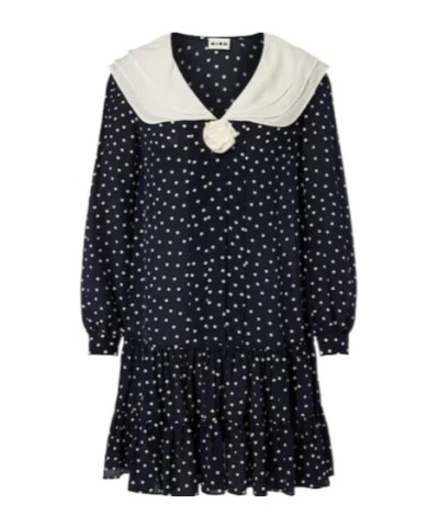 Rixo London Rixo Valetta Polka Dot Silk-chiffon Mini Dress In Blue