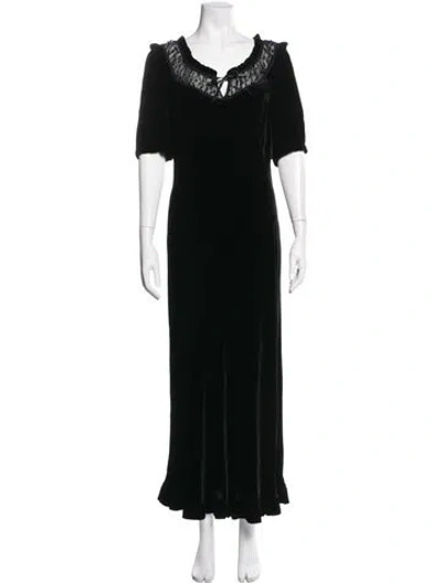 Pre-owned Rixo London Polka Dot Print Long Dress In Black