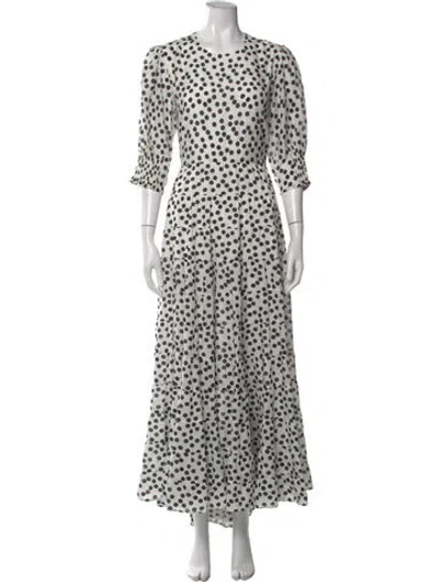 Pre-owned Rixo London Polka Dot Print Long Dress In Multi