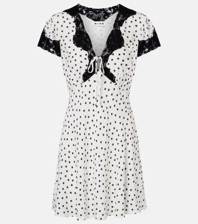 Rixo London Polka-dot Lace-trimmed Minidress In White