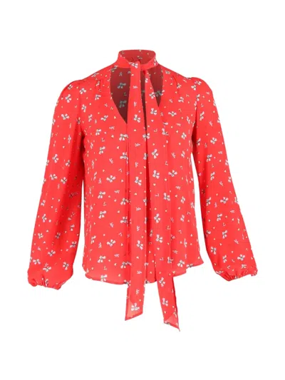 Pre-owned Rixo London Printed Blouse In Red