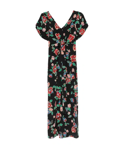 Rixo London Riella Floral Dress In Black