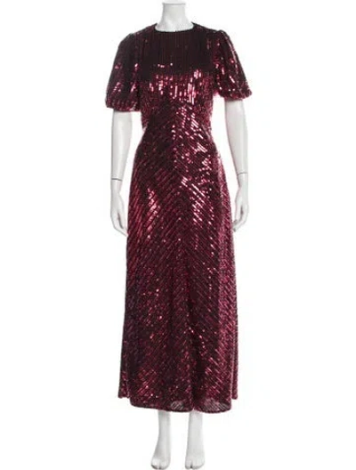 Pre-owned Rixo London Printed Long Dress In Multi