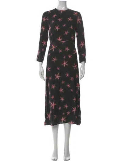 Pre-owned Rixo London Printed Long Dress In Multi