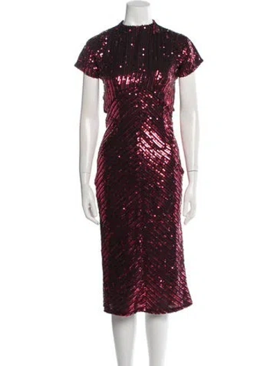 Pre-owned Rixo London Printed Midi Length Dress In Multi