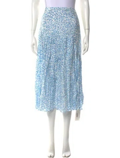 Pre-owned Rixo London Printed Midi Length Skirt In Blue