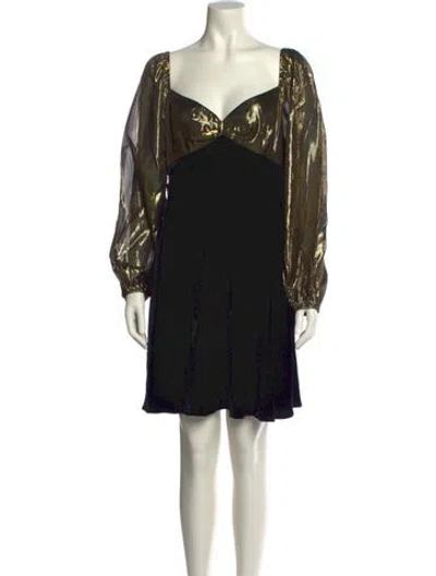 Pre-owned Rixo London Printed Mini Dress W/ Tags In Black